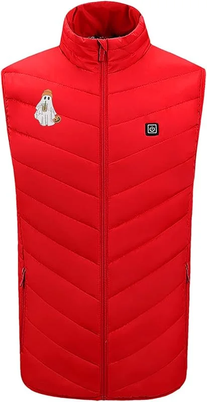 Marke: KQIVAM KQIVAM Beheizbare Weste fur Herren Damen, 4 Zonen Beheizbare Warme Dicke Winterjacke mit Drucken, Beheizte Weich Bequem Weste, Winddichte Beheizte Jacke Heizjacke für Skifahren, Wandern, Camping — Heizkleidung