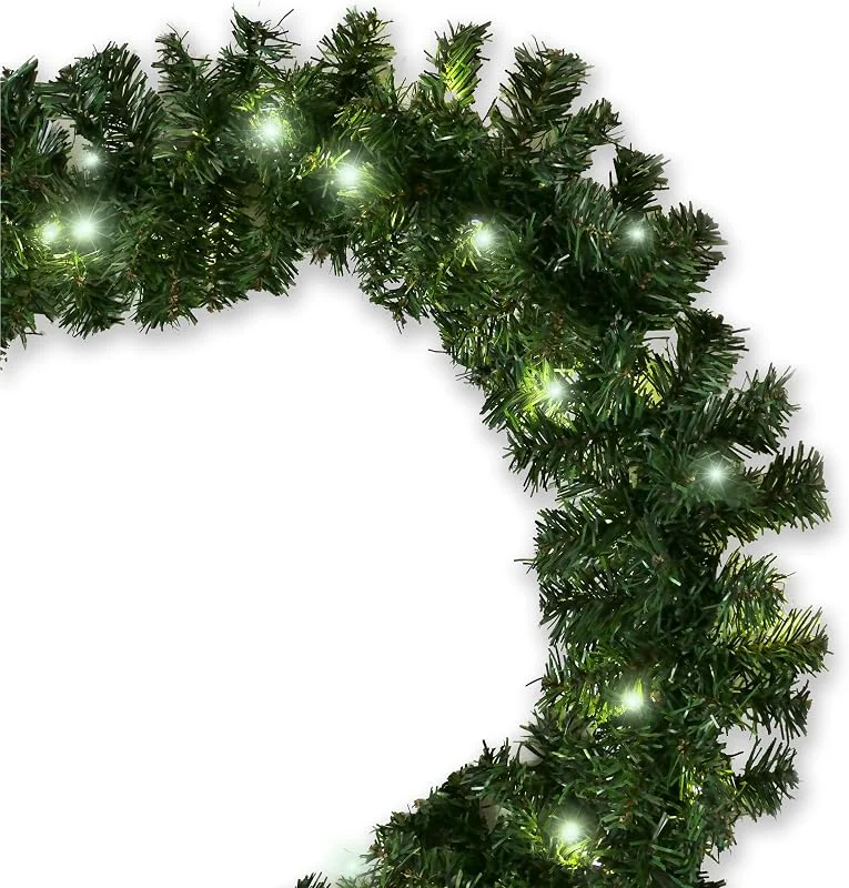 Besuche den Gartenpirat-Store Gartenpirat Künstliche Tannengirlande 8, 1 m mit 120 LEDs kaltweiß — Weihnachtsdeko