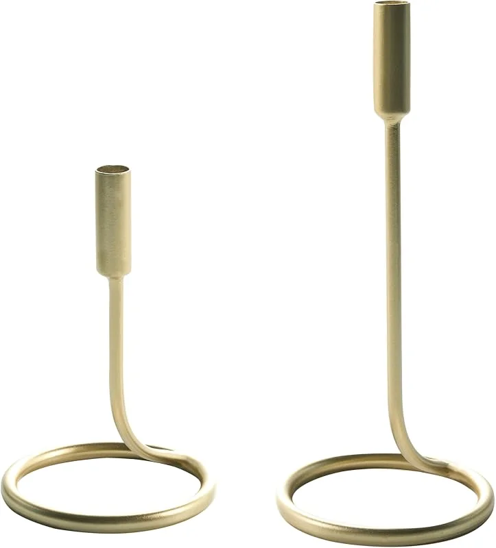 Besuche den Beliani-Store Beliani Kerzenständer Gold Eisen Kerzenhalter für Kerzen Höhe (2er Pack) — Kerzenlicht Abendessen