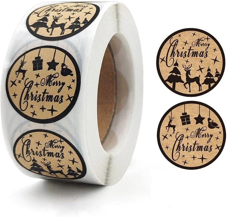 Marke: Casiler 500pcs Frohe Weihnachten Aufkleber Selbstkleber Weihnachtslabel -Tags Für Umschlaggrußkarten Geschenk Wraps Weihnachtsaufkleber — Geschenkverpackung