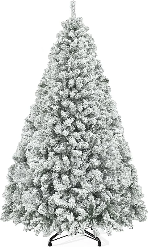 Besuche den YITAHOME-Store YITAHOME 182cm Künstlicher Weihnachtsbaum mit Schnee, ca. 880 Spitzen Tannenbaum mit Faltbarem Metallständer & Klappsystem-Rahmen, Schnellaufbau für Zuhause Büro Geschäfte, 182 x Φ95cm — Weihnachtsdeko
