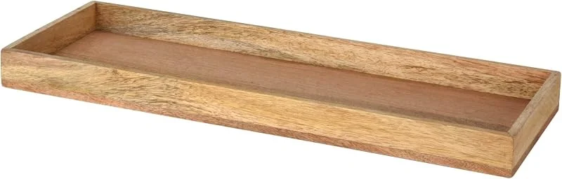 Besuche den Spetebo-Store XL Mangoholz Kerzentablett eckig - 50 x 18 cm - Deko Holztablett — Advent und Tisch