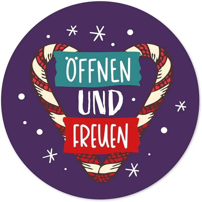 Besuche den Einladungskarten Manufaktur Hamburg-Store 48 Premium Geschenkaufkleber Weihnachten rund 4cm — Geschenkverpackung