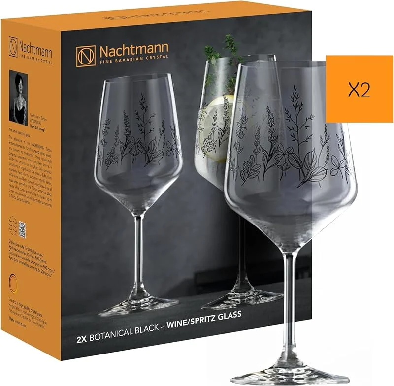 Besuche den Nachtmann-Store Nachtmann Tattoo Botanical Weingläser-Set, 2-teilig, 630 ml, 105723 — Wein und Festtafel